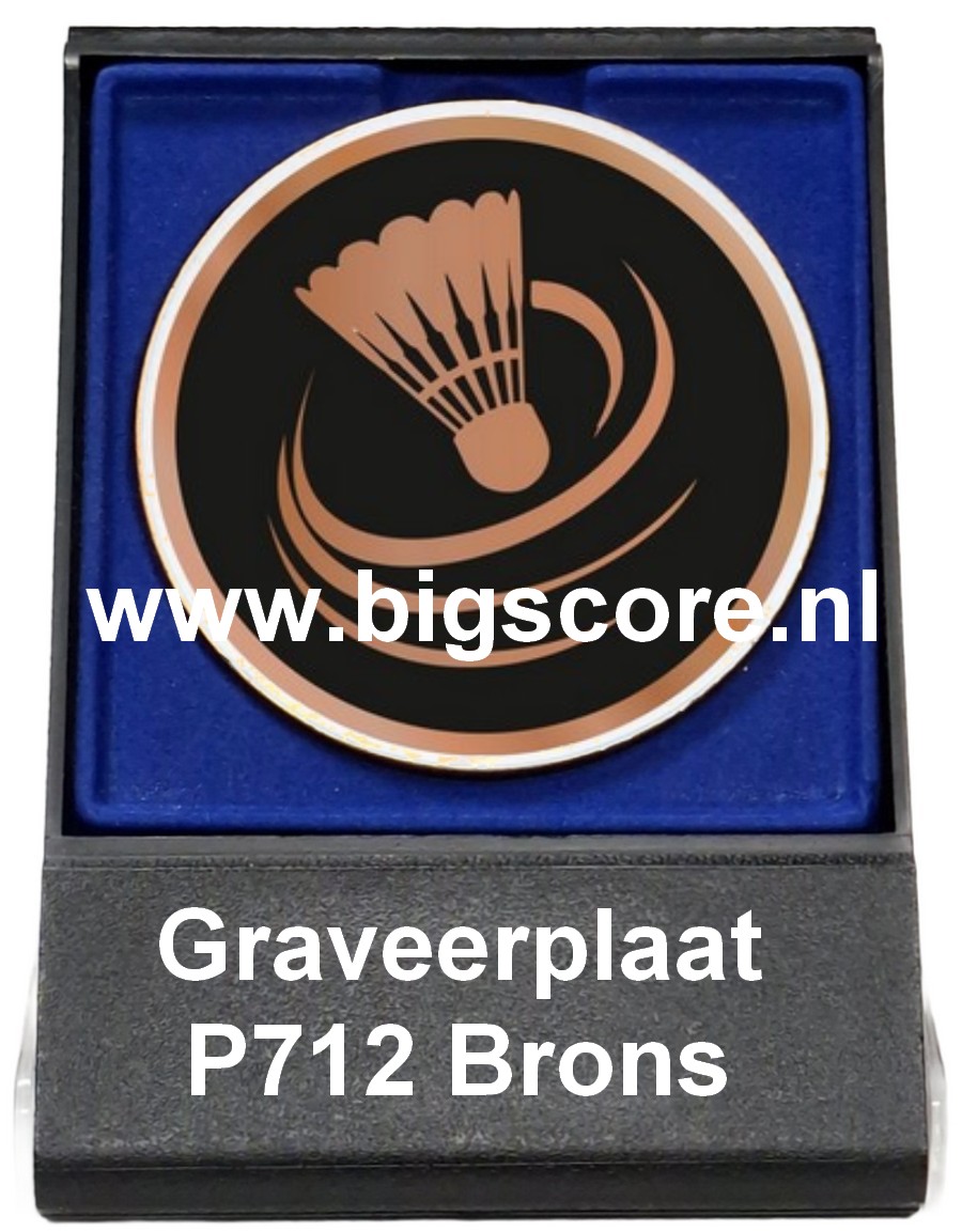 Badminton Acryl in medailledoosje Blauw-Zwart G/Z/B